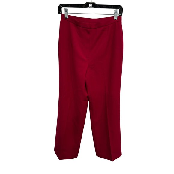Talbots Petites Flat Front  Dress Pants Red Sz 6 Straight Leg Wool Blend Office - Picture 1 of 10